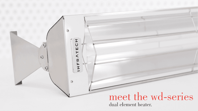 Infratech WD-6024 BL Stainless Steel 61.25” Dual Element Fixture 6000 Watt, 240 Volt, Black Finish
