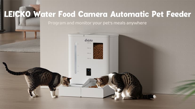 Automatic Cat Feeder with Camera,5G/2.4G WiFi Pet Feeder,2K HD Video and Night Vision,Easy APP Operation,Low Food and Food Clogging APP Tips,Water and Grain Large Capacity Feeder
