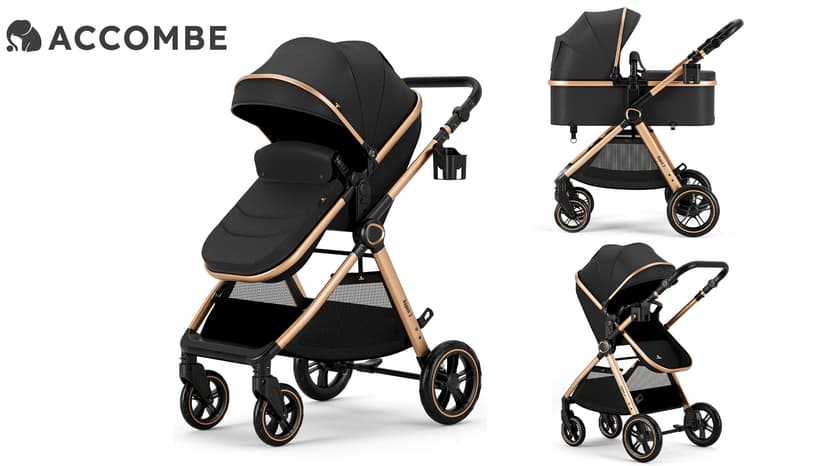 2 in 1 Baby Stroller, Convertible Bassinet Pushchair for Infants and Newborns 0-36 Months