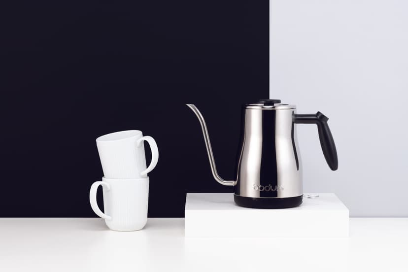 Bodum 27oz Bistro Gooseneck Electric Water Kettle, Pour Over Coffee & Tea, Stainless Steel, Matte Black