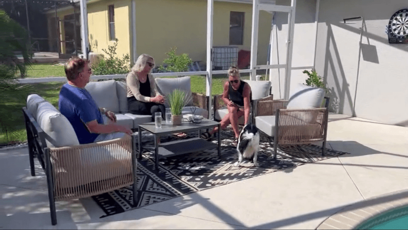 Aluminum Outdoor Patio Furniture Set, HDPE Rope 5 Piece Modern Sectional Conversation Sets with Dual-Layer Coffee Table, All Weather Patio Couch Sofa with Thick Cushions, Gray Frame, Gray