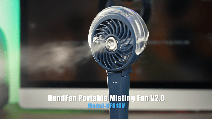 HandFan 4000mAh Upgraded Handheld Misting Fan, 50ml Water Tank, Rechargeable Personal Mister Fan Portable AC, Spray Water Mist Fans, Foldable Cooling Ice Fans for Beach Travel Disney(Royal Blue)