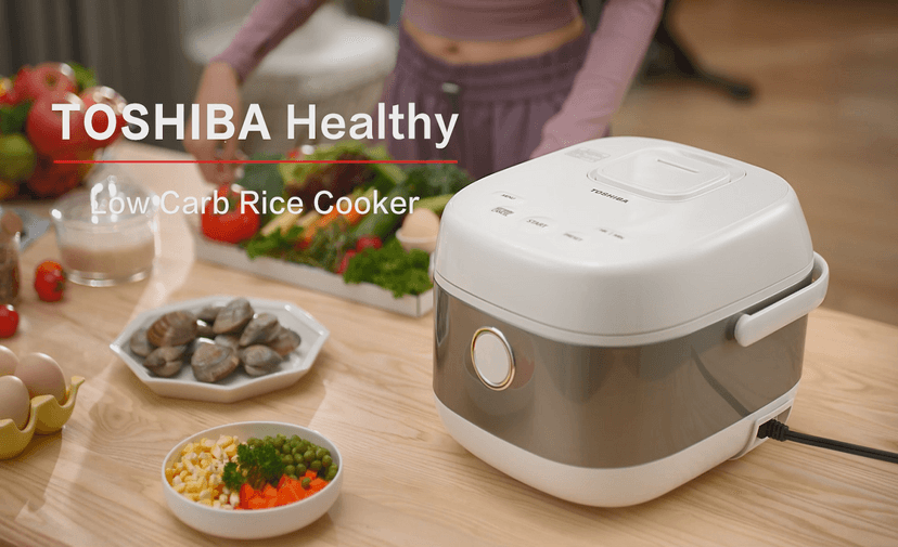 TOSHIBA Rice Cooker Induction Heating, Low Carb Rice Cooker Low Sugar Digital Steamer, 5.5 Cups Uncooked Japanese Rice Cooker, 8 Cooking Functions, 24H Timer & Auto Keep Warm