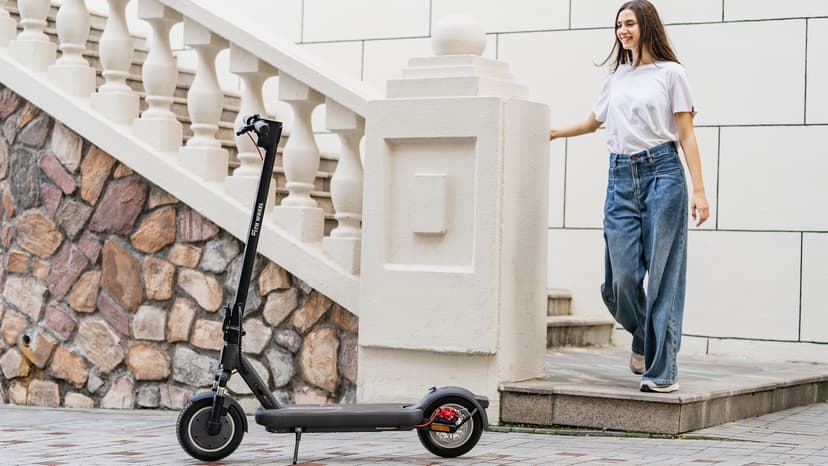 5TH Wheel V40 PRO Electric Scooters, 48V 800W Peak Motor & 20 MPH, 24.9 Miles Range, 10" Solid Tires, Front-N-Rear Suspension and Ambient Light, Folding Sport Scooters with Dual Brake System and APP
