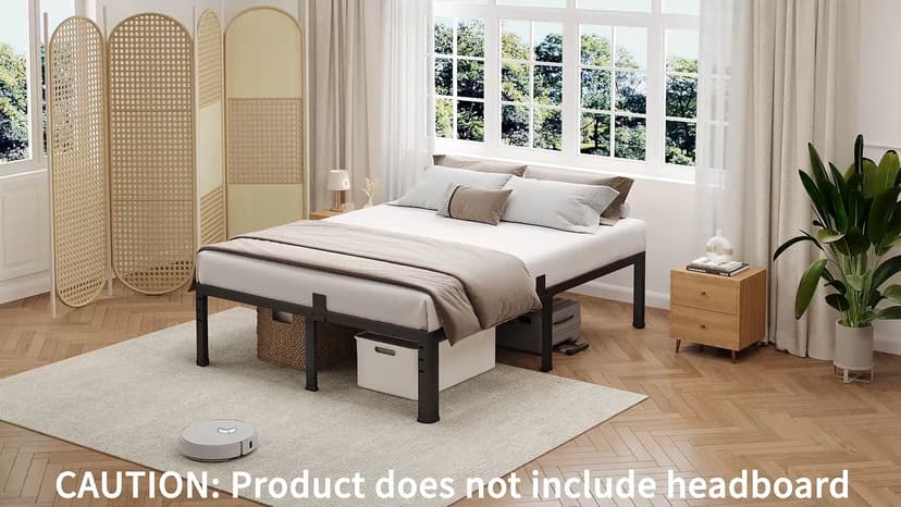 NKZ 14 Inch King Bed Frame, Sturdy Metal Platform with Round Corner Legs, 3,500 lbs Heavy Duty Steel Slat Support, Easy Assembly, Noise Free, No Box Spring Needed