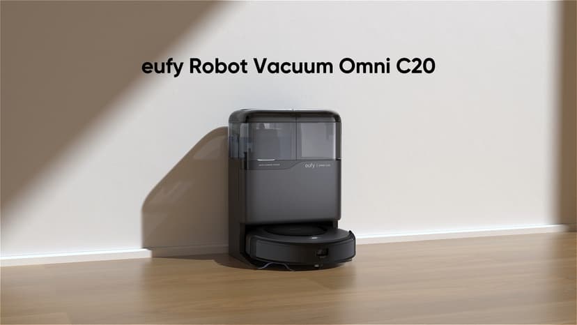 eufy Robot Vacuum Omni C20, Robot Vacuum and Mop Combo, Self Emptying, Auto Mop Washing and Auto Drying for Hands-Free Cleaning, 7000 Pa Powerful Suction, 3.35-Inch Design, All-in-One Station