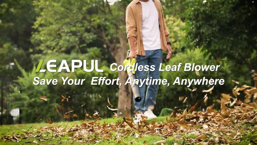 Leaf Blower, 21V Cordless Electric Blower with 2 2.0Ah Batteries and 1 Hour Fast Charger, Lightweight Leaf Blower for Patio Cleaning, Lawn Care, Blowing Fallen Leaves and Dust, etc.