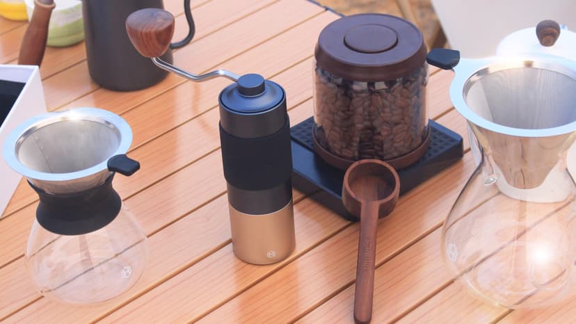 Manual Coffee Grinder - HEIHOX Hand with Adjustable Conical Stainless Steel Burr Mill, Capacity 30g Portable Mill Faster Grinding Efficiency Espresso to Coarse for Office, Home, Camping