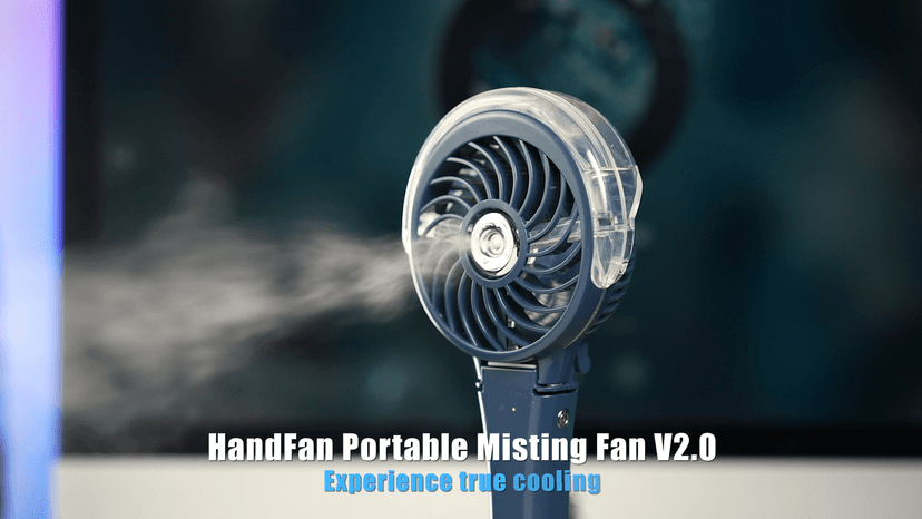 HandFan Upgraded Portable Handheld Misting Fan, Rechargeable Personal Mister Fan, Spray Water Mist Fans, Foldable Mini Cooling Hand Fans for Summer Beach Travel Concerts, Gifts for Women(Royal Blue)