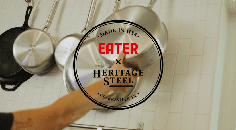 Heritage Steel Eater Series 5 Piece Essentials Set | Made in USA | 5 Ply Fully Clad Stainless Steel Cookware Set | Stay Cool Handle | Induction Ready & Non-Toxic