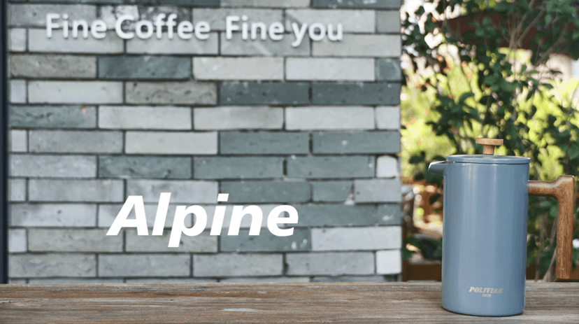 POLIVIAR French Press Coffee Maker, 34 oz Coffee Press with Real Wood Handle, Double Wall Insulation & Dual-Filter Screen, Food Grade Stainless Steel for Good Coffee and Tea (Alpline)
