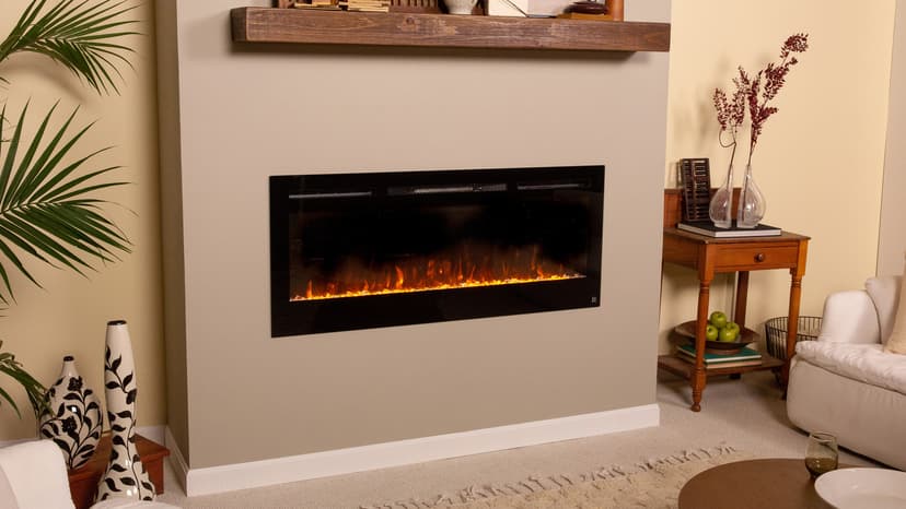Touchstone Smart Electric Fireplace-The Forte 40" Recessed Mounted-30 Realistic Ember Color/Flame Options-1,500W Heater w/Thermostat-Black-Log & Crystal Hearth Options-Alexa/WiFi Enabled