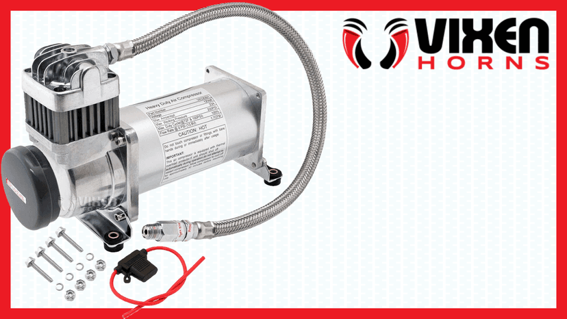 Vixen Horns Heavy Duty Onboard Air Compressor 200 PSI. Universal Replacement for Truck/Car Train Horn/Suspension/Ride/Bag kit/System. Fits All 12v Vehicles like Semi/Pickup VXC8301
