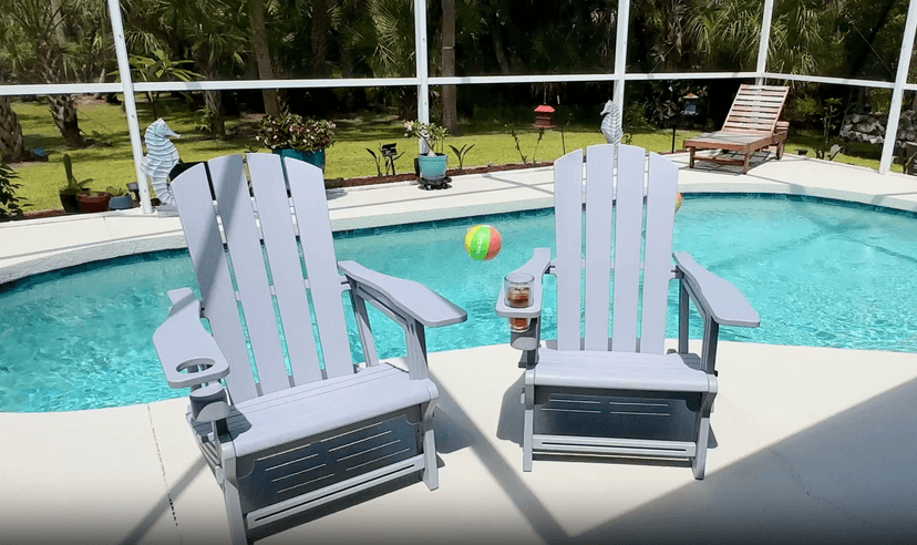 Adirondack Chair Set of 6, HDPE Plastic Adirondack Chairs, All Weather Fire Pit Chairs with Cup Holder, Outdoor Lawn Chair for Patio, Garden, Backyard, Grey