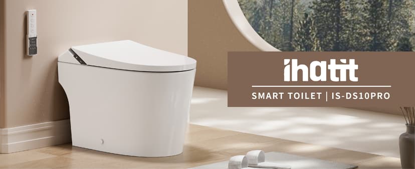 Smart Toilet with Bidet Built in, Toilets with Tank, Auto Open Close, Auto Flush, Foot Sensor, Heated Seat, Warm Water, Foam Dispenser, Elongated Bidets for Modern Bathroom, Remote, Night Light
