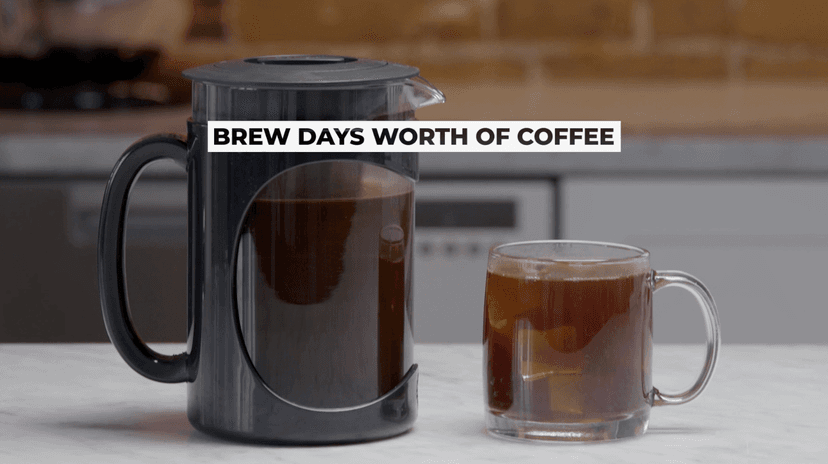 Primula Burke Deluxe Cold Brew Iced Coffee Maker, Comfort Grip Handle, Durable Glass Carafe, Removable Mesh Filter, Perfect 6 Cup Size, Dishwasher Safe, 1.6 qt, Aqua