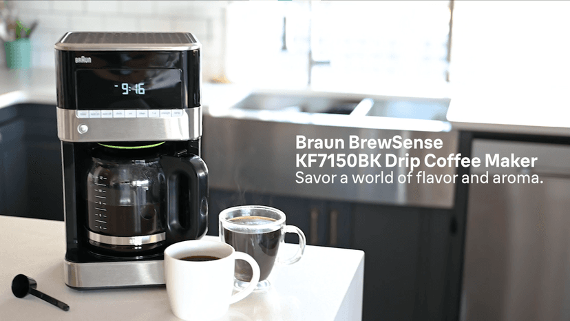 Braun BrewSense 12 cup Drip Coffee Maker, Black, KF7150BK