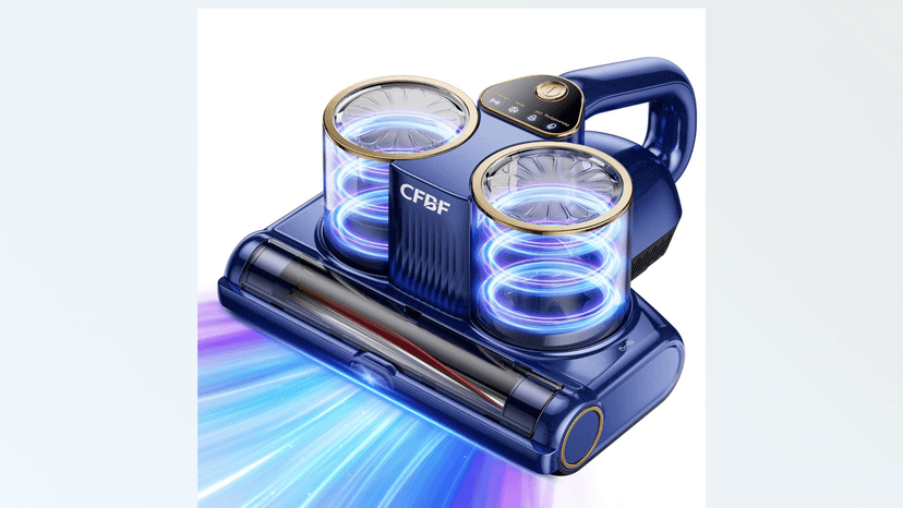 Mattress Vacuum Cleaner, Bed Vacuum Cleaner with 16Kpa Suction 253.7nm UV-C Light, Ultrasonic & High Heating, 500W Powerful Double-Cup Handheld Vacuums for Bed, Sofa, Couch, Crib, 16.4FT Corded