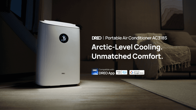 Dreo Portable Air Conditioners, 8000 BTU ASHRAE (5000 BTU DOE) Smart AC Unit for Bedroom with Drainage-free Cooling, 45dB Quiet, APP/Voice/Remote, Portable AC for Room Indoors, AC318S