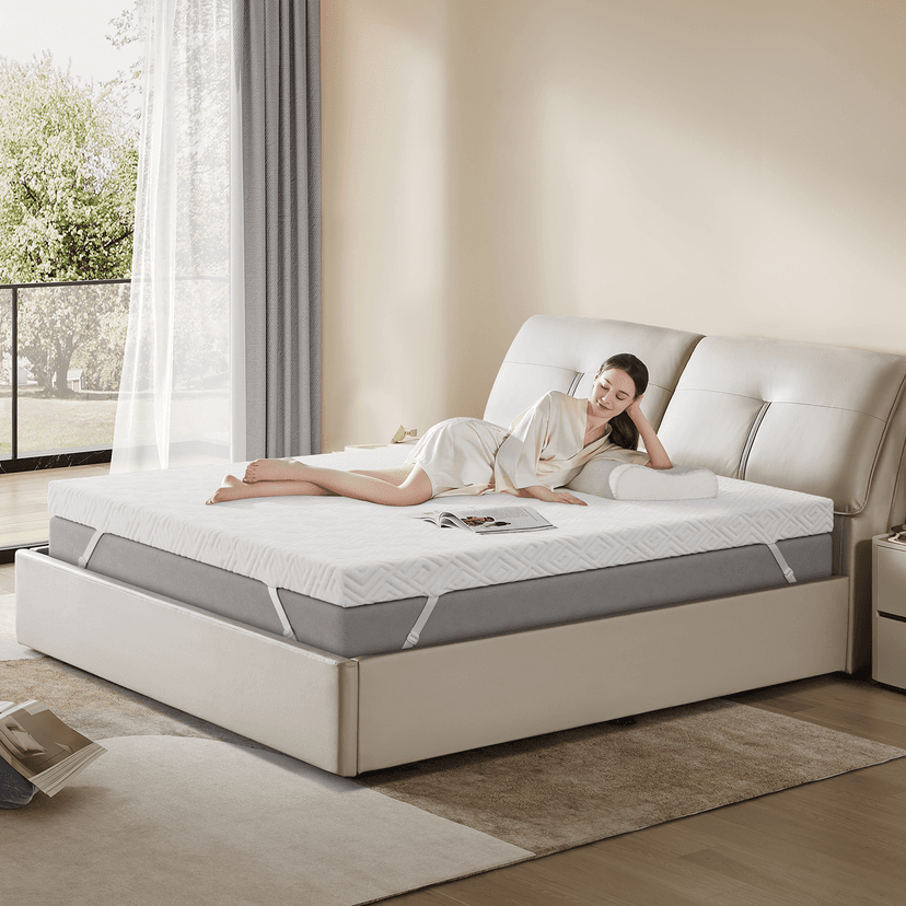 Memory Foam Mattress Topper - 3 Inch Gel Mattress Pad for Pressure Relief, Premium Soft Cooling Sleep Bed Topper, Non-Slip Design with Removable & Washable Cover (White, Queen)