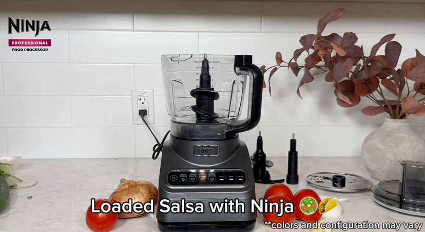 Ninja Food Processor, Professional Plus, 1000 Peak Watts, 4 Functions for Chopping, Slicing, Purees & Dough with 9-Cup Processor Bowl, 3 Blades, Food Chute & Pusher, Silver, BN601