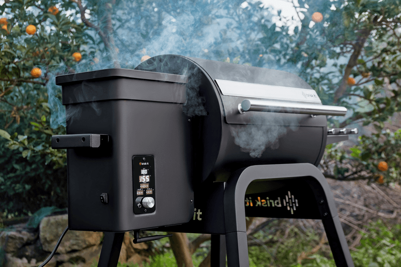 Origin-580 Wood Pellet Smoker Grill - A.I. Powered and WiFi Grill with PID controller, BBQ Grill 580 sq.in Cooking Area, Meat Probe, 8-in-1 Outdoor Smoker
