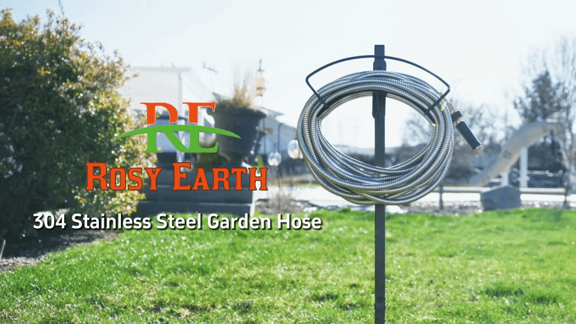 100 FT Garden Hose Expandable - 304 Stainless Steel Water Hose 100 FT - Heavy Duty Flexible Kink Free Hose, no Bite