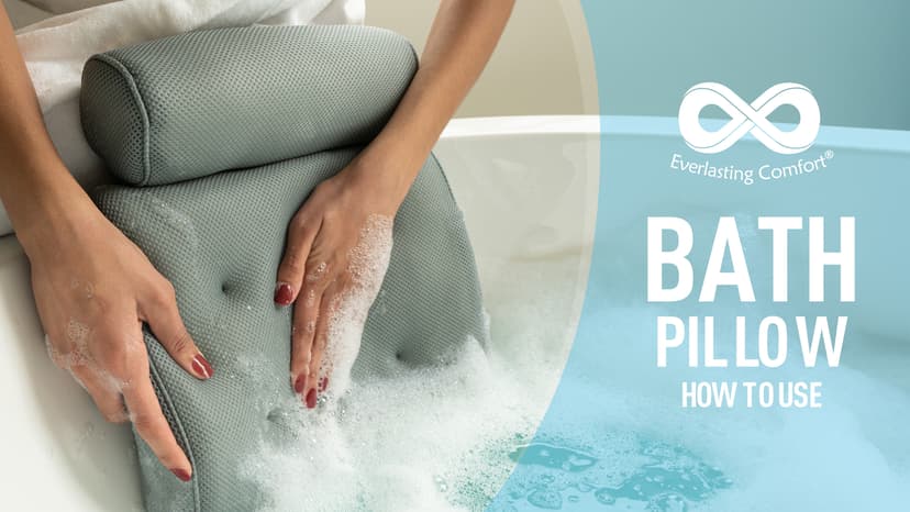 Everlasting Comfort Luxury Bath Pillow - Head, Neck, Back Soft Cushion for Bathtub, Spa & Relaxation