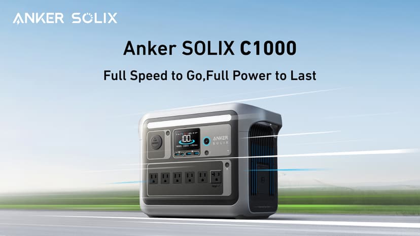 Anker SOLIX C1000 Portable Power Station, 1800W (Peak 2400W) Solar Generator, Full Charge in 58 Min, 1056wh LiFePO4 Battery for Home Backup, Power Outages, and Outdoor Camping (Optional Solar Panel)