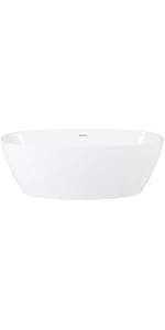 71" Acrylic Freestanding Bathtub Contemporary Soaking White Tub