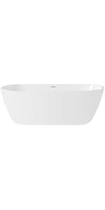 71" Acrylic Freestanding Bathtub Contemporary Soaking White Tub