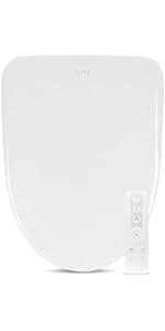 ALPHA BIDET UX Pearl Bidet Toilet Seat in Elongated White | Ultra Low Profile | Endless Warm Water | Arced Stainless Steel Nozzle | LED Nightlight | Dryer | Deodorizer | 3 Year Warranty