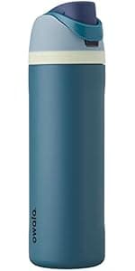 Owala Stainless Steel Triple Layer Insulated Travel Tumbler with Spill Resistant Lid, Straw, and Carry Handle, BPA Free, 40 oz, Gray (Foggy Tide)
