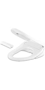 Kohler PureWash E580 Elongated Bidet Toilet Seat, White, Quiet-Close Lid Prevents Slamming, Self-Cleaning Wand, Adjustable Water Pressure with Multiple Cleansing Options