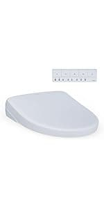 TOTO SW4734AT40#01 WASHLET+ Electronic Bidet Toilet Seat, Elongated, Cotton White