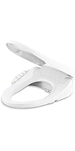Kohler PureWash E580 Elongated Bidet Toilet Seat, White, Quiet-Close Lid Prevents Slamming, Self-Cleaning Wand, Adjustable Water Pressure with Multiple Cleansing Options