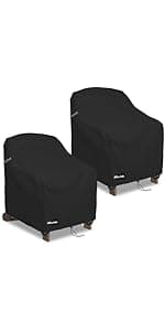 Swivel Patio Chair Covers 2 Pack,Waterproof Heavy Duty Outdoor Chair Covers,Patio Swivel Chair Covers for Outdoor Furniture (30 W x 34 D x 38.5 H inches)Black.