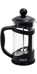 London Sip Stainless Steel Stovetop Espresso Maker Moka Pot Italian Coffee Percolator, Silver, Medium (10.14 oz)