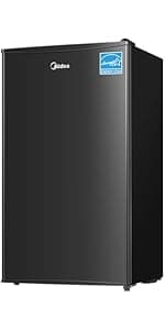 Midea WHS-87LSS1 Refrigerator, 2.4 Cubic Feet, Stainless Steel