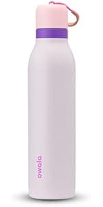 Owala Stainless Steel Triple Layer Insulated Travel Tumbler with Spill Resistant Lid, Straw, and Carry Handle, BPA Free, 40 oz, Gray (Foggy Tide)