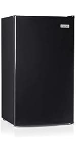 Igloo 3.2 Cu.Ft. Single Door Compact Refrigerator with Freezer - Slide Out Glass Shelf, Perfect for Homes, Offices, Dorms - Black