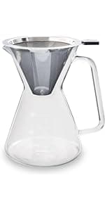 London Sip Stainless Steel Stovetop Espresso Maker Moka Pot Italian Coffee Percolator, Silver, Medium (10.14 oz)