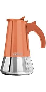 London Sip Stainless Steel Stovetop Espresso Maker Moka Pot Italian Coffee Percolator, Silver, Medium (10.14 oz)