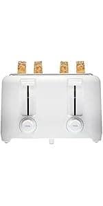 Proctor Silex 4 Slice Toaster with Extra Wide Slots for Bagels, Cool-Touch Walls, Shade Selector, Toast Boost, Auto Shut-off and Cancel Button, Black (24215PS)