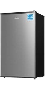 Midea WHS-87LSS1 Refrigerator, 2.4 Cubic Feet, Stainless Steel