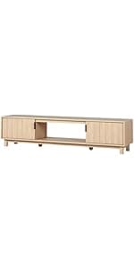 Walker Edison Arundo Fluted TV Stand for TVs up to 65 Inches, 58" TV Stand, Mocha