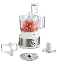 Hamilton Beach Food Processor & Vegetable Chopper for Slicing, Shredding, Mincing, and Puree, 10 Cups + Easy Clean Bowl Scraper, Black and Stainless Steel (70730)