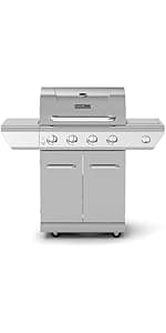 Nexgrill Deluxe 2-Burner Gas Grill with 401 SQ In Grate, 28000 BTUs, Stainless Steel Control Panel & Foldable Side Table, Propane BBQ Grill for Outdoor Cooking, Patios, Backyards and More - 720-0864R
