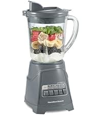 Hamilton Beach Power Elite Wave Action Blender For Smoothies, 40 Oz Glass Jar, 12 Functions Including Puree, Crush Ice, Black, 700 Watts, Black (58148A)