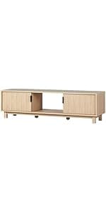 Walker Edison Arundo Fluted TV Stand for TVs up to 65 Inches, 58" TV Stand, Mocha
